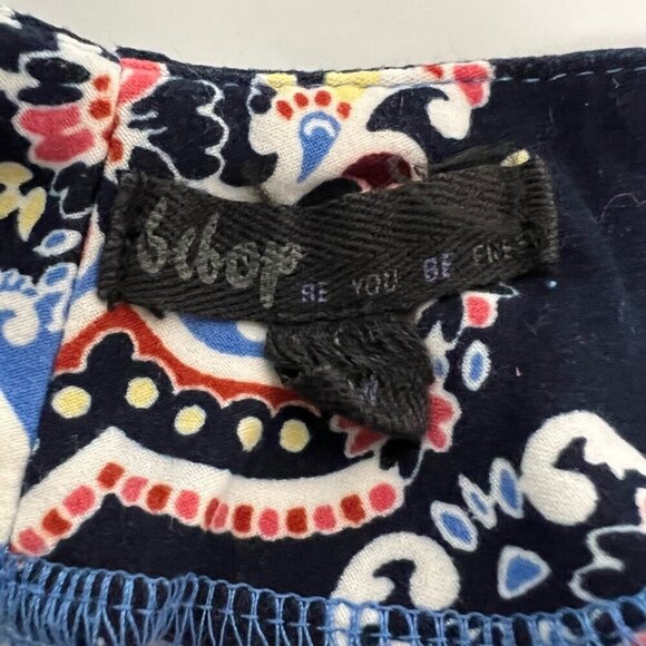 Bebop Womens Sundress Black Blue Paisley Scoop Neck Sleeveless Spaghetti Strap M - Picture 10 of 10